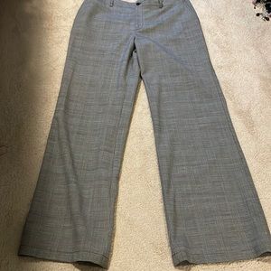 Nine West Black & White Plaid Wide-Leg Trousers